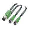 Phoenix Contact Sensor Actuator Cable Male 3 way M12 to Female 3 way M8, Polyurethane Jacket, 1.5m, 300V 1671357