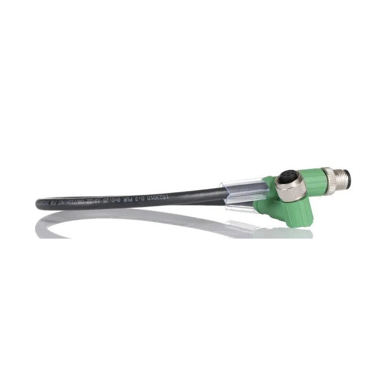 Phoenix Contact Male 8 way M12 to Female 8 way M12 Sensor Actuator Cable 300 mm 30V Polyurethane Jacket 1523010