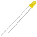 Kingbright Yellow LED, 3 mm (T-1) Through Hole, 2.5 V Forward Voltage, 140 mA Current, Diffused Lens L-132XYD