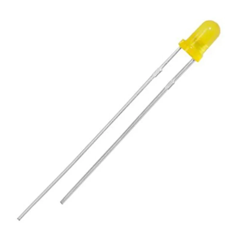 Kingbright Yellow LED, 3 mm (T-1) Through Hole, 2.5 V Forward Voltage, 140 mA Current, Diffused Lens L-132XYD