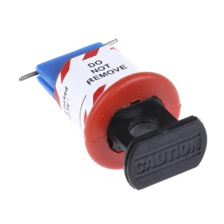 Master Lock Blue Black Red 1-Lock Conventional Miniature Circuit Breaker Lockout ABS Steel Nylon 7.25mm 862-5234