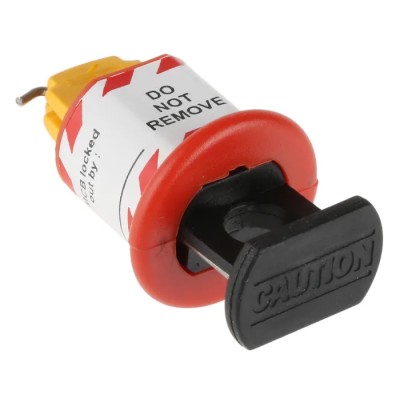 Master Lock Black, Red, Yellow 1-Lock Lockout Steel, ABS, Nylon Conventional Miniature Circuit Breaker Lockout 862-5231