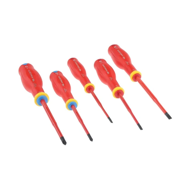 Facom Insulated Pozidriv and Slotted Screwdriver Set 5-Piece ESD Safe ATD.J5TVEPB