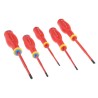 Facom Insulated Pozidriv and Slotted Screwdriver Set 5-Piece ESD Safe ATD.J5TVEPB