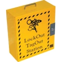 RS PRO 6 Padlock Lockout Station Yellow Polyvinyl Chloride Portable 410 x 360 x 155mm 862-5253