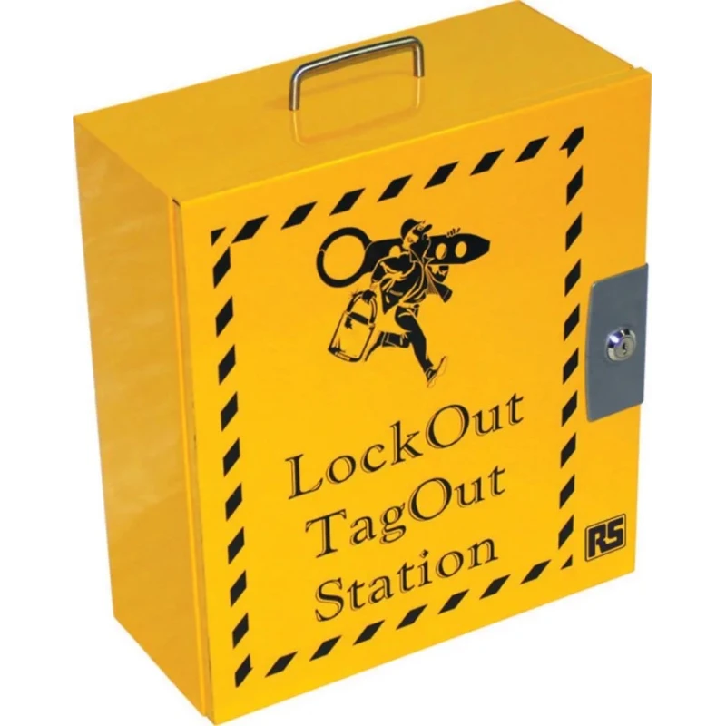 RS PRO 6 Padlock Lockout Station Yellow Polyvinyl Chloride Portable 410 x 360 x 155mm 862-5253