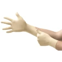 North 69-318 Beige Latex Disposable Gloves Powder-Free Chemical Resistant Food Safe 0.12mm Thickness 240mm Length 69318080