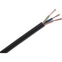 RS PRO H05RR-F 3 Core Power Cable Black 0.75mm² 60°C 100m CPE Rubber Insulated Flexible Mains Cable H05RR-F