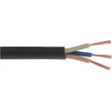 RS PRO H05RR-F 3 Core Power Cable Black 0.75mm² 60°C 100m CPE Rubber Insulated Flexible Mains Cable H05RR-F