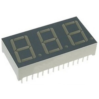 Kingbright 3 Character 7 Segment Cathode LED Display Red 73mcd Right Side Orientation 14.2mm BC56-11SURKWA