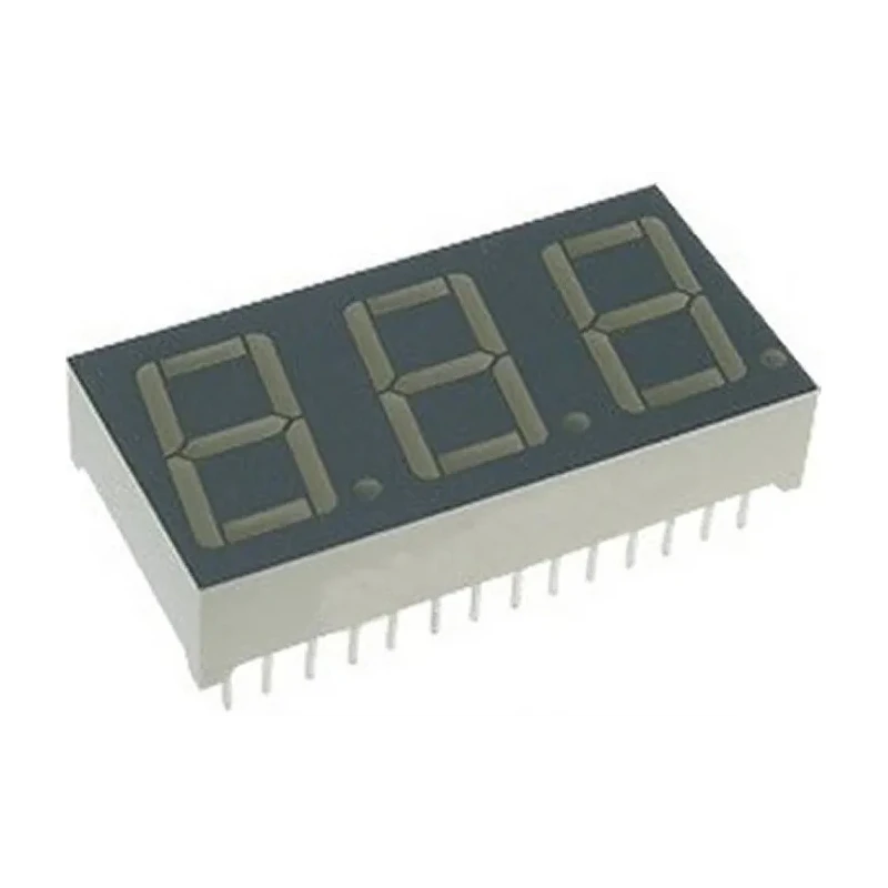 Kingbright 3 Character 7 Segment Cathode LED Display Red 73mcd Right Side Orientation 14.2mm BC56-11SURKWA