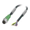 Phoenix Contact Male 8 Way M12 to 8 Way Unterminated Sensor Actuator Cable 5 m 30V PUR Black Grey SAC 1522516