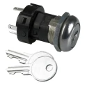 C & K Key Switch SPST 12A Latching 2 Positions Flat Key Round Bezel H1011U2F805NQ