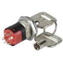 C & K DPST Key Switch Flat Key 4A 28V DC 240V AC with Glass Filled Polyester Housing Y201132V203NQ
