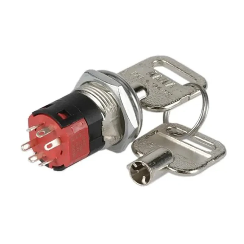 C & K DPST Key Switch Flat Key 4A 28V DC 240V AC with Glass Filled Polyester Housing Y201132V203NQ