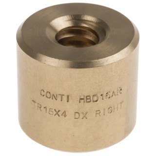 RS PRO 4 mm Cylindrical Bronze Nut For Lead Screw 16 mm 32 mm Length 1 Thread Start 862-5351
