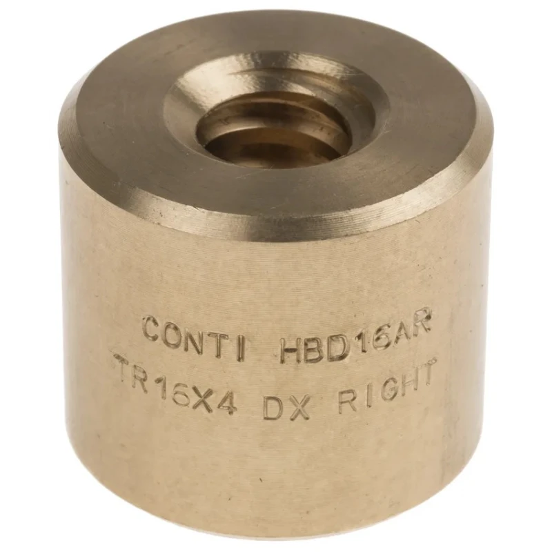 RS PRO 4 mm Cylindrical Bronze Nut For Lead Screw 16 mm 32 mm Length 1 Thread Start 862-5351