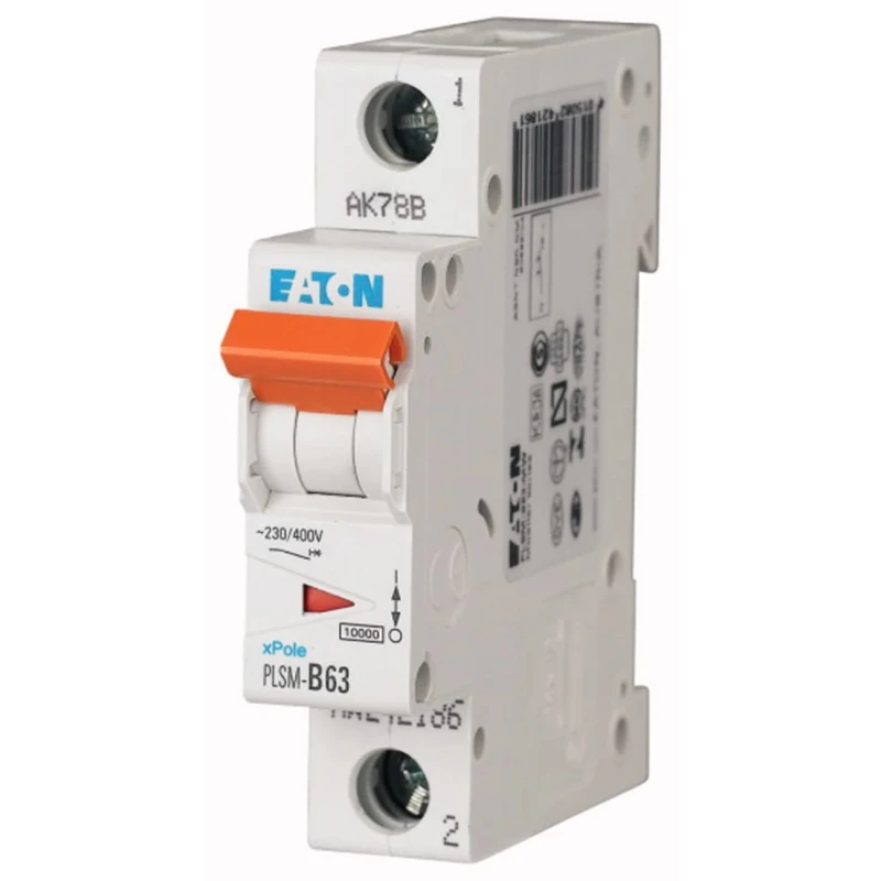 Eaton xPole PLSM Miniature Circuit Breaker, 1-Pole, 63A, Type C, 48 V dc, 10 kA Breaking Capacity 242212 PLSM-C63-MW