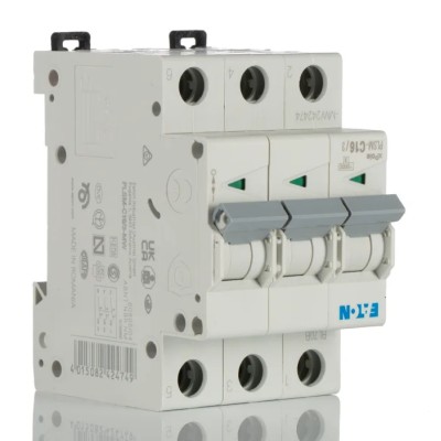 Hager xPole PLSM Series 3-Pole Miniature Circuit Breaker, 16A, Type C, 400V AC, 48V DC, 10kA Breaking 242474 PLSM-C16/3-MW