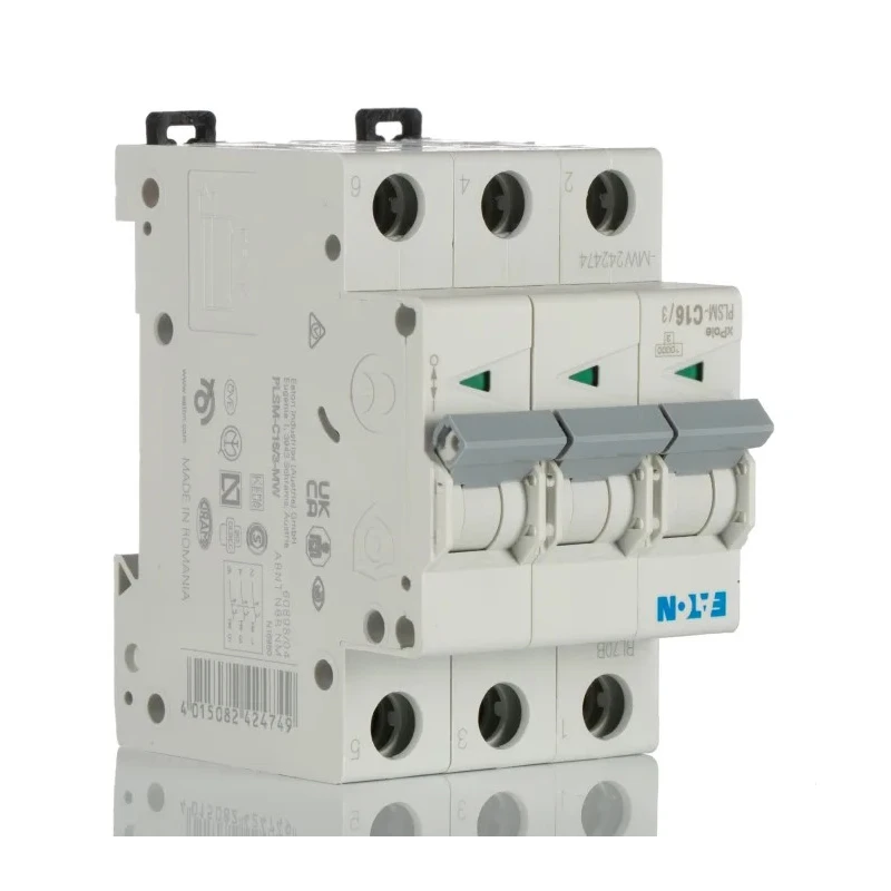 Hager xPole PLSM Series 3-Pole Miniature Circuit Breaker, 16A, Type C, 400V AC, 48V DC, 10kA Breaking 242474 PLSM-C16/3-MW
