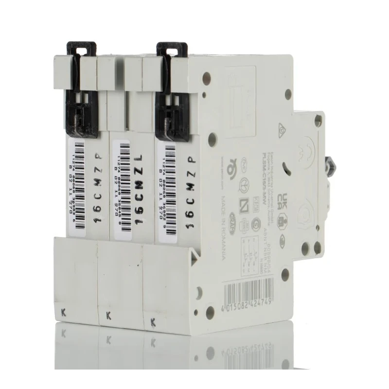 Hager xPole PLSM Series 3-Pole Miniature Circuit Breaker, 16A, Type C, 400V AC, 48V DC, 10kA Breaking 242474 PLSM-C16/3-MW