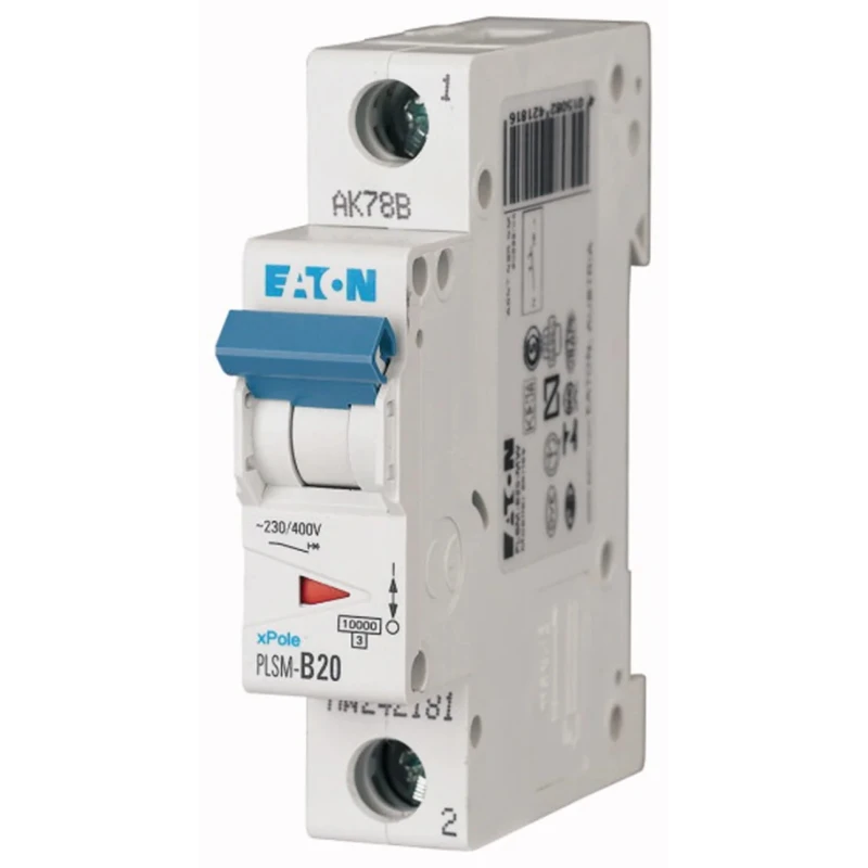Eaton xPole Miniature Circuit Breaker 1-Pole 20A Type C 48 V dc 10 kA Breaking Capacity 242207 PLSM-C20-MW