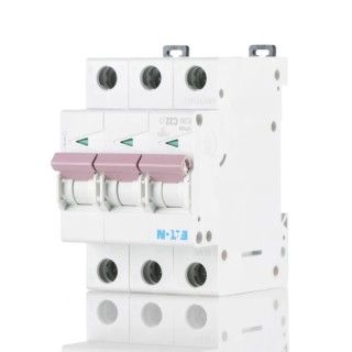 Eaton xPole PL Miniature Circuit Breaker, 3-Pole, 32A, Type C, 48V DC, 10 kA Breaking Capacity 242477 PLSM-C32/3-MW