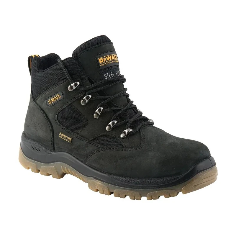 DeWALT Challenger Black Stainless Steel Toe Capped Men's Safety Boots UK 8 EU 42 Waterproof Leather EN Black Challenger 4 8
