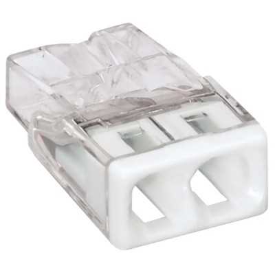 WAGO 2-Way Compact Push Wire Series Junction Box Connector, 24A Current, 16AWG/20AWG Wire, 450V, Push-in 2273-202