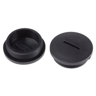 RS PRO Cable Gland Plug M32 Thread Polyamide 66 Black 36.6 mm Diameter 865-9754