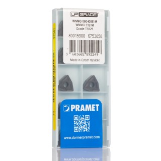Pramet High Precision Lathe Indexable Insert with 4.76 mm Height, 93° Approach Angle, 6.5 mm Length WNMG 060408E-M:T9325