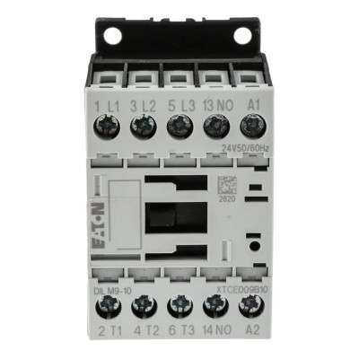 Eaton DILM Contactor, 24V AC Coil, 3-Pole, 9 A Current, 4 kW Power, 3 NO Contacts, 400V AC 276694 DILM9-10(24V50/60HZ)