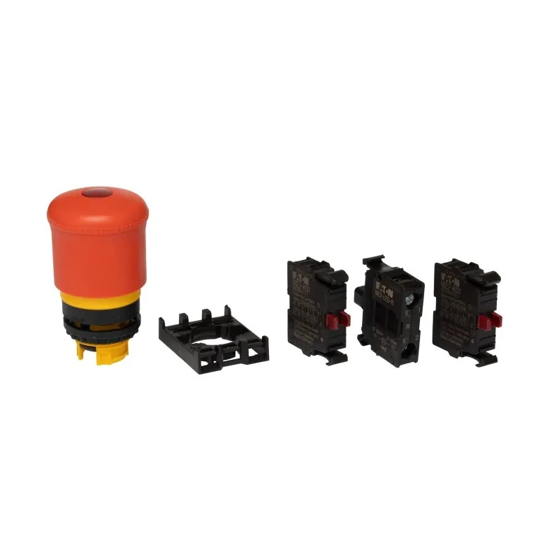 Eaton M22 Series Pull Release Illuminated Emergency Stop Push Button Panel Mount 22mm Cutout 2 NC 73000194 M22-PVL-K02-R