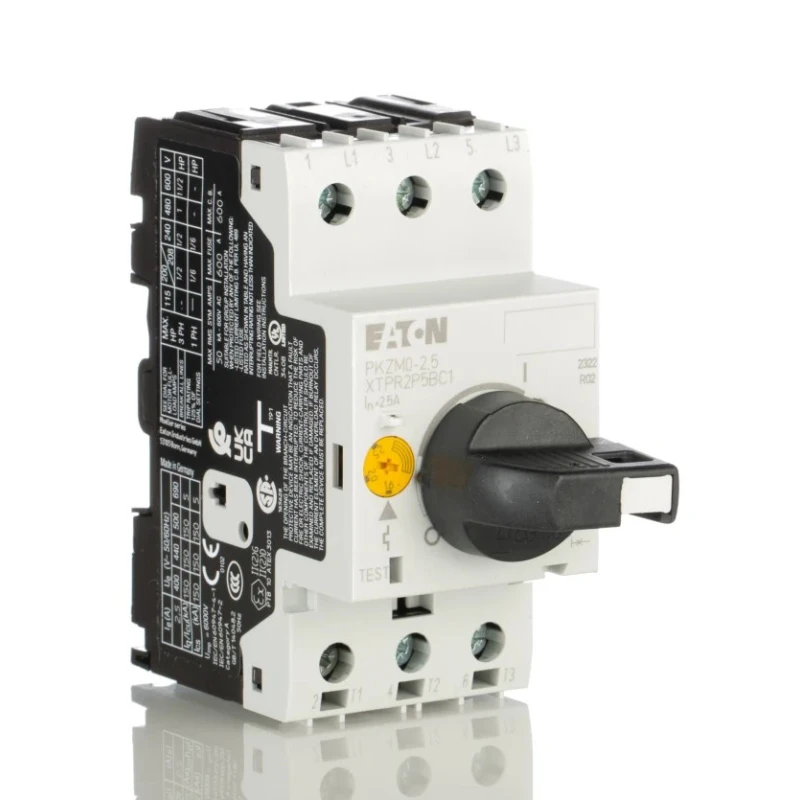 Eaton Motor Protection Circuit Breaker 1.6A to 2.5A Current Rating, 690V AC, IP00/IP20, 3 Poles, -25 to 265337 PKZM0-2,5/AK
