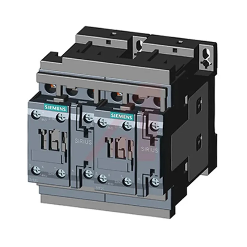 Siemens Reversing Contactor 3-Pole 38A 18.5kW 24V DC Coil Screw Clamp Terminals 3RA2328-8XB30-1BB4