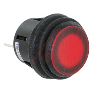 ZF KF Series Illuminated Push Button Switch, On-None-Off, Panel Mount, 20.2 mm Cutout, SPST, Red LED, IP65 KFB2ALA2RBB
