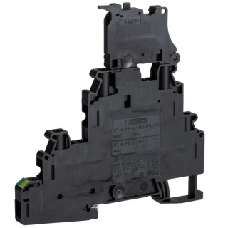 Phoenix Contact Fuse Modular Terminal Block UT 4-PE/L/HESILED 60 3-Level Black, 0.14mm²-6mm², 28A, 500V 3214322