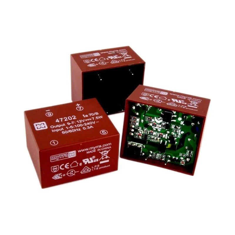 Myrra PCB Transformer Through Hole 3.3 V Secondary, 370 V AC Primary, 5 Output, 7.5 W Power 47206