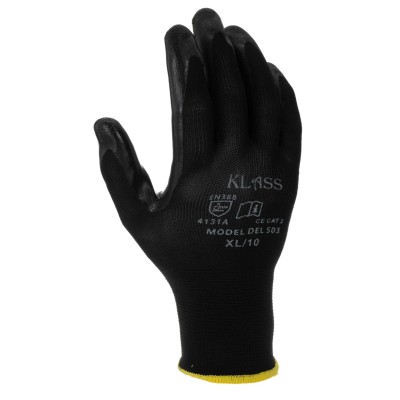 RS PRO Black Polyester Work Gloves Size 10/XL Nitrile Coated 24 Gloves 869-1572