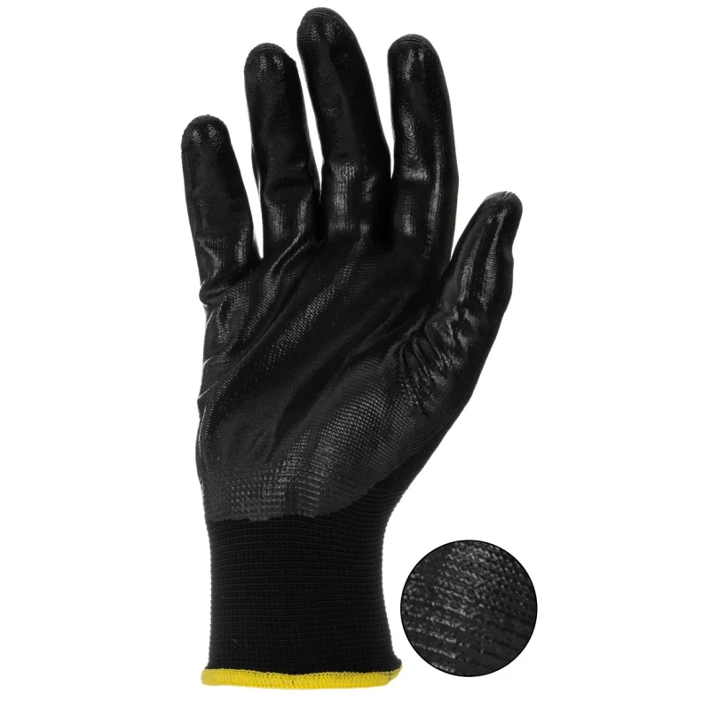 RS PRO Black Polyester Work Gloves Size 10/XL Nitrile Coated 24 Gloves 869-1572
