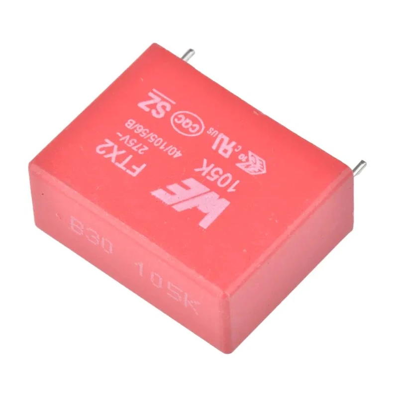 Wurth Elektronik Polypropylene Film Capacitor X2, ±10 % Tolerance, 1 μF, 630 V dc, 275 V ac, Through Hole Mount, WCAP-FTX2