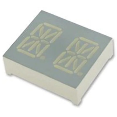 Kingbright 2 Character 14 Segment LED Display Cathode Yellow 87mcd Right Side Orientation 13.8 mm Character PDC54-11SYKWA
