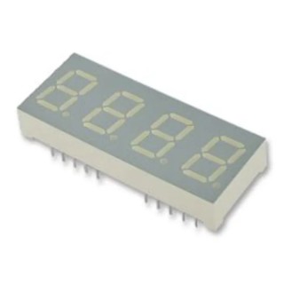 Kingbright 4-Digit 7 Segment LED Display Red Anode 10.2 mm Character Height CA04-41SURKWA