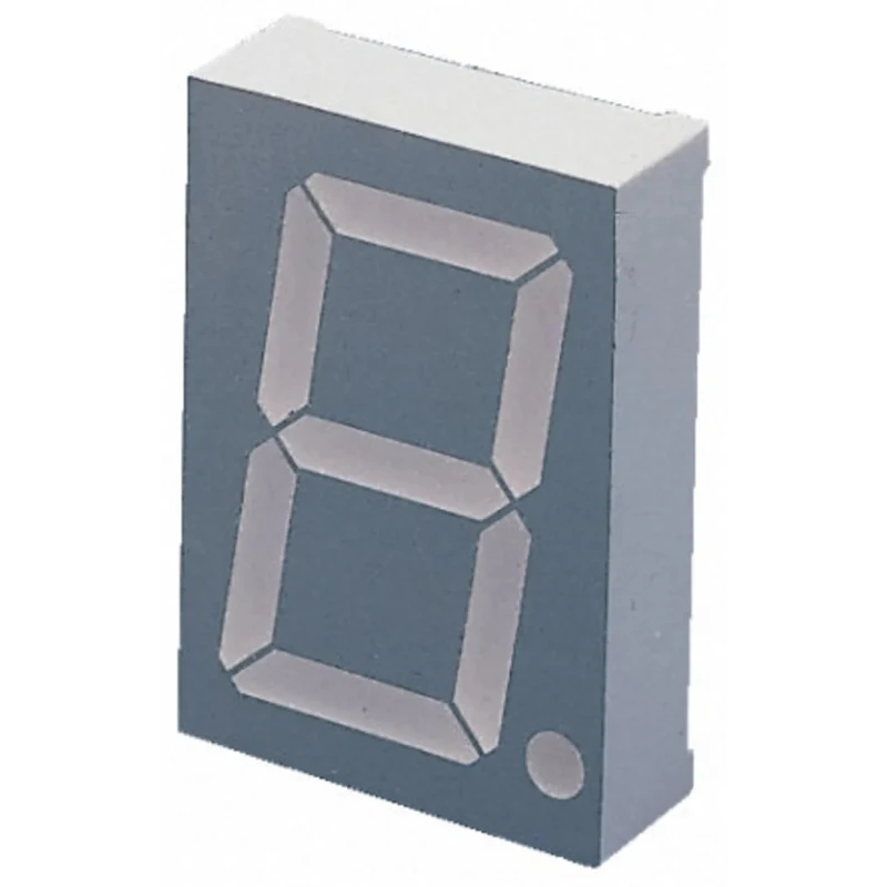Kingbright 1 Digit 7 Segment LED Display Anode Red 440mcd Right Side Orientation 57mm SA23-11SURKWA