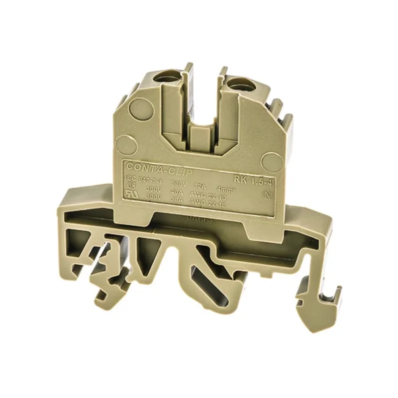 RS PRO Feed Through Terminal Block Beige, 1-Level, Screw Termination, 500 V, 40 A, 22 to 10 AWG 872-5612