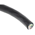 Alpha Wire Xtra-Guard 2 Performance Screened Control Cable, 6 Cores, 0.35mm² 22 AWG, Armoured, Black Polyvinyl 25196 BK005