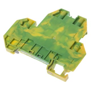 RS PRO Earth Terminal Block Yellow Green 2-Level Feed Through Screw Termination 269A 1000V 872-4791