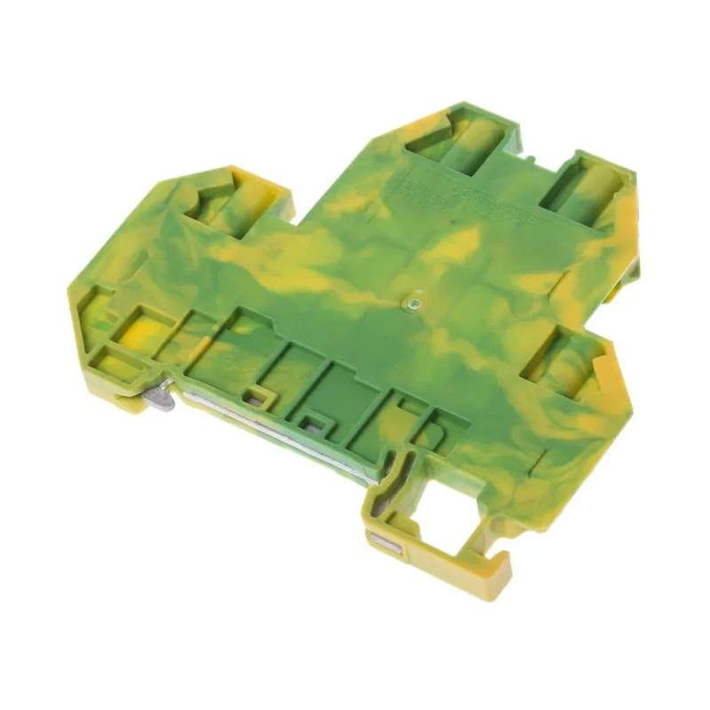 RS PRO Earth Terminal Block Yellow Green 2-Level Feed Through Screw Termination 269A 1000V 872-4791