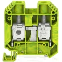 RS PRO Earth Terminal Block Protective Type Green, Yellow 35mm², 1-Level, Screw Termination 872-4704