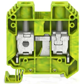 RS PRO Earth Terminal Block Protective Type Green, Yellow 35mm², 1-Level, Screw Termination 872-4704
